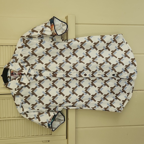 ROBERT GRAHAM MEN'S XS SHORT SLEEVE BUTTON UP - Picture 1 of 7